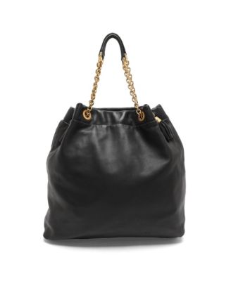  Women's Slouchy Leather Chain Tote Bag