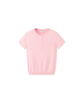Women's Crew Neck Short-Sleeve Lightweight Sweater