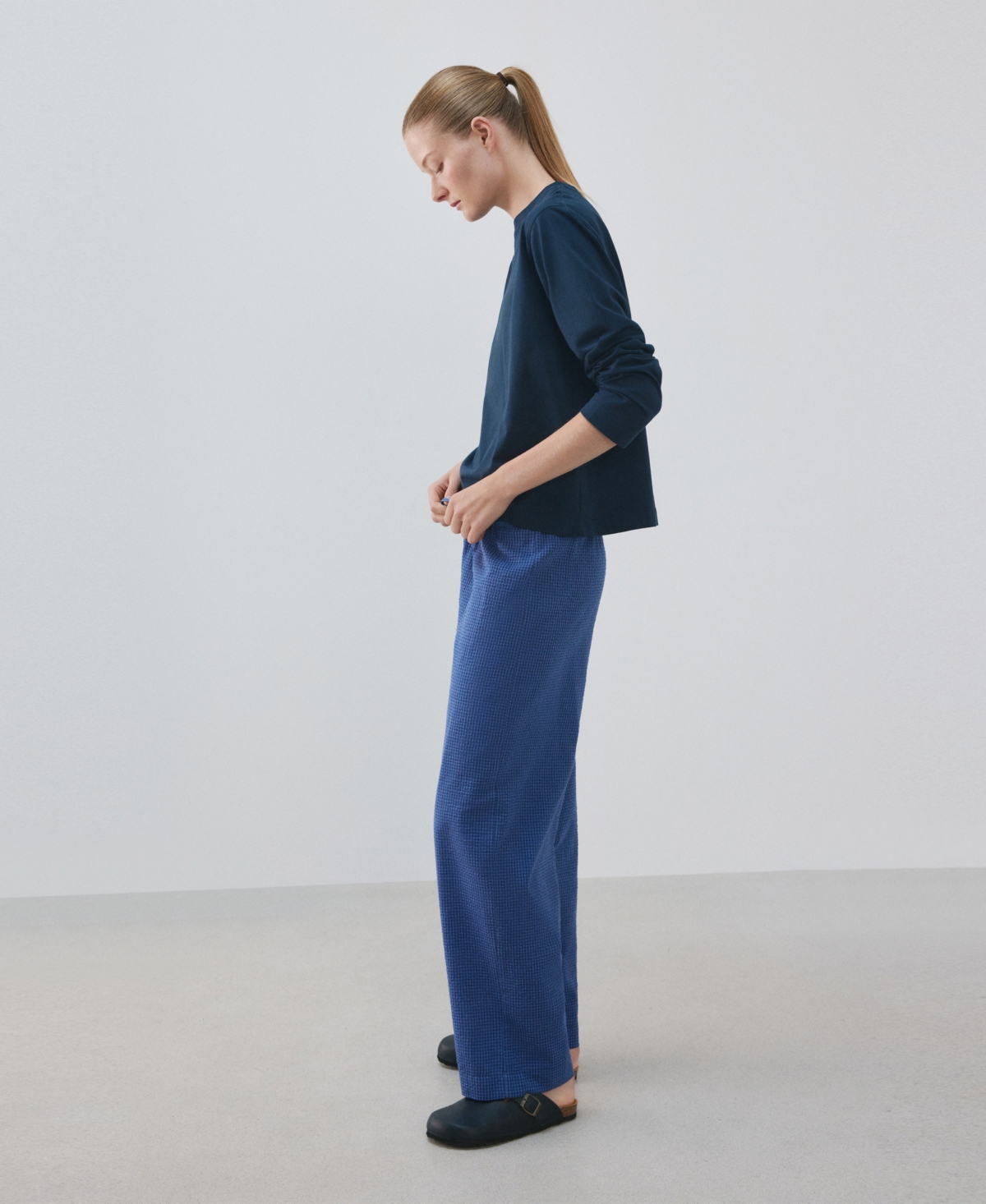 Mango Women's Seersucker Striped Long-Sleeve Two-Piece Pajamas