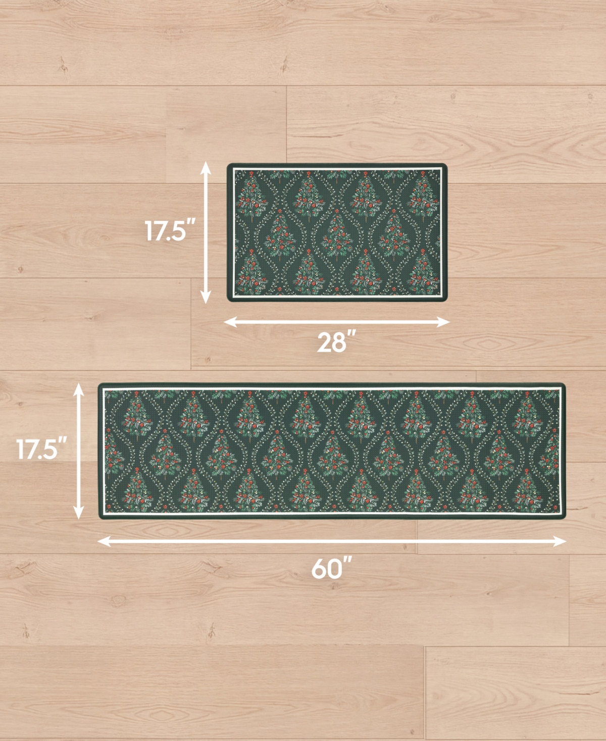 Laura Ashley Frestwick Glade Non-Slip 2-Piece Kitchen Mat