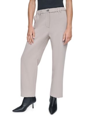 Women's High-Rise Contrast-Stitching Tab-Pocket Pants