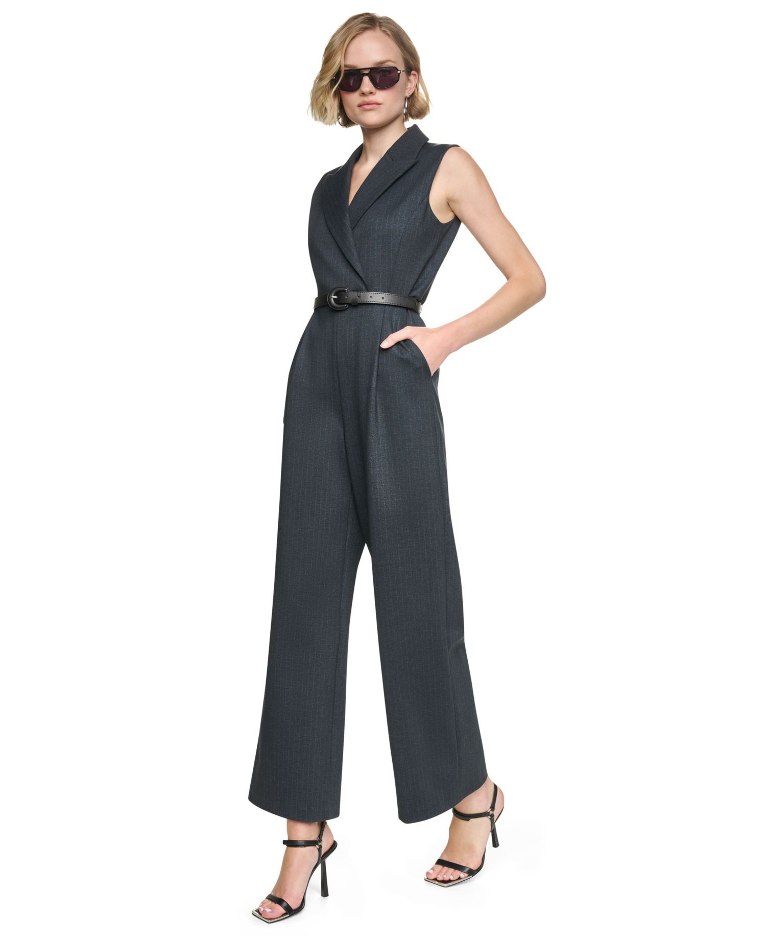 Women's Sleeveless Wide-Leg Jumpsuit