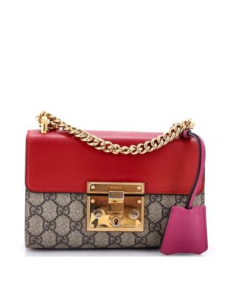 Small Padlock Shoulder Bag GG Coated Canvas and Leather