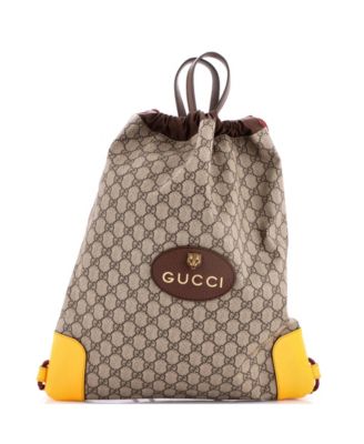 Large Neo Vintage Drawstring Backpack GG Coated Canvas