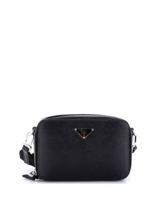 Mini Brique Camera Crossbody Bag Saffiano Leather