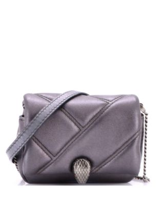 Micro Serpenti Cabochon Shoulder Bag Diagonal Quilted Leather