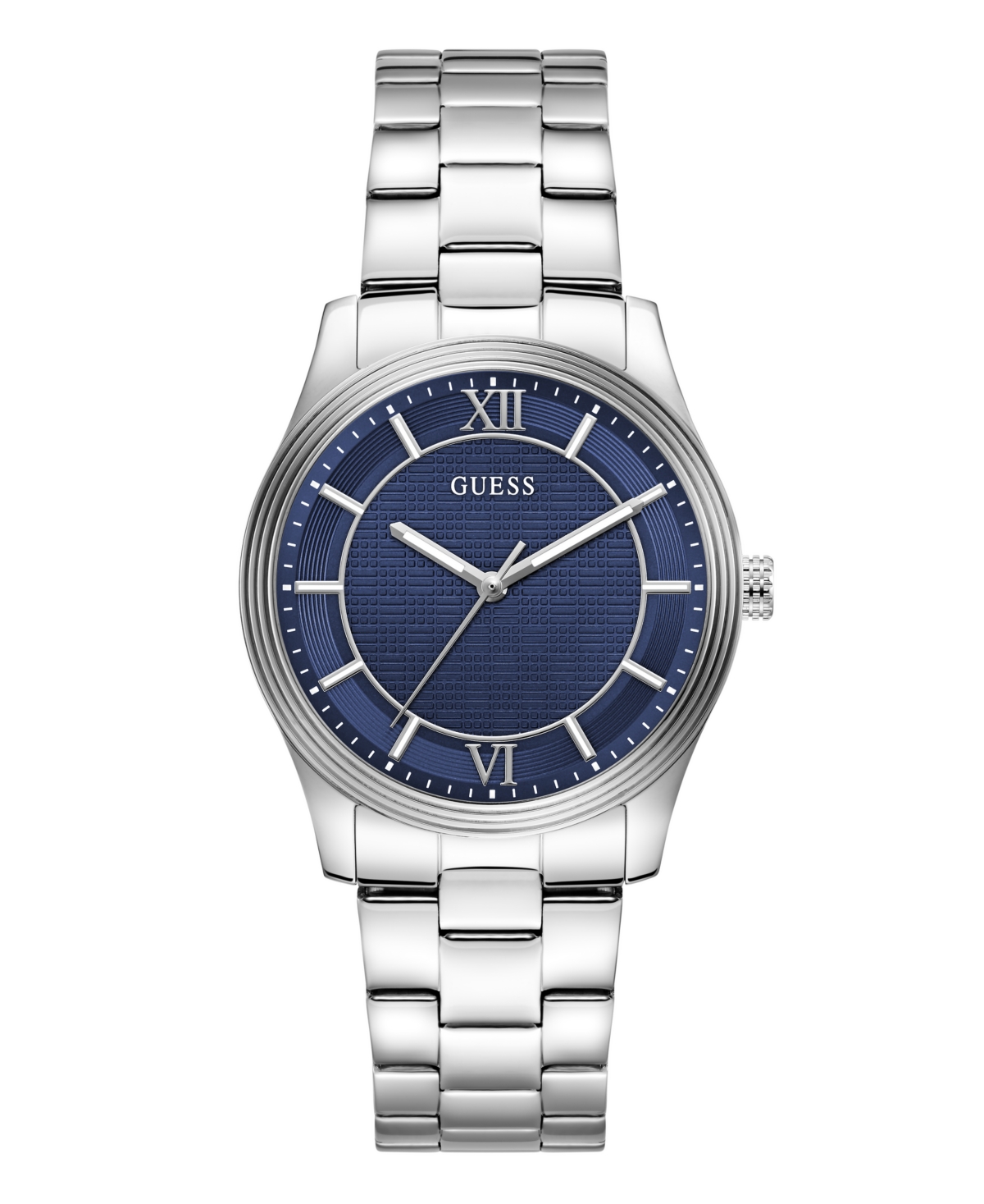 Guess Men's Silver-Tone Stainless Steel Watch 38mm