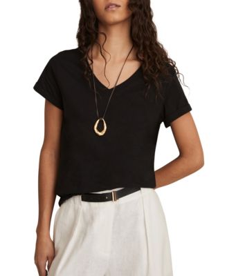 Women's Luana V-Neck Rolled Sleeves T-Shirt