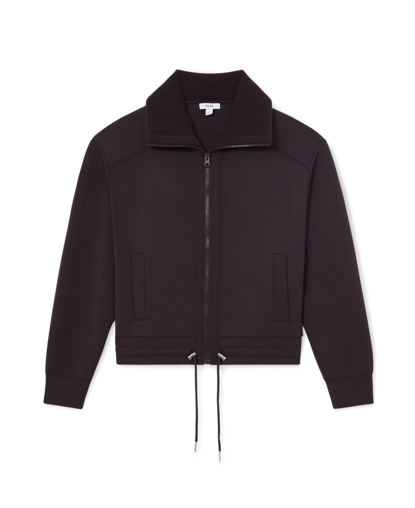 Женский свитшот REISS Laurrie Zip-Front Premium Modal-Blend, цвет: Виноградный — фото 5