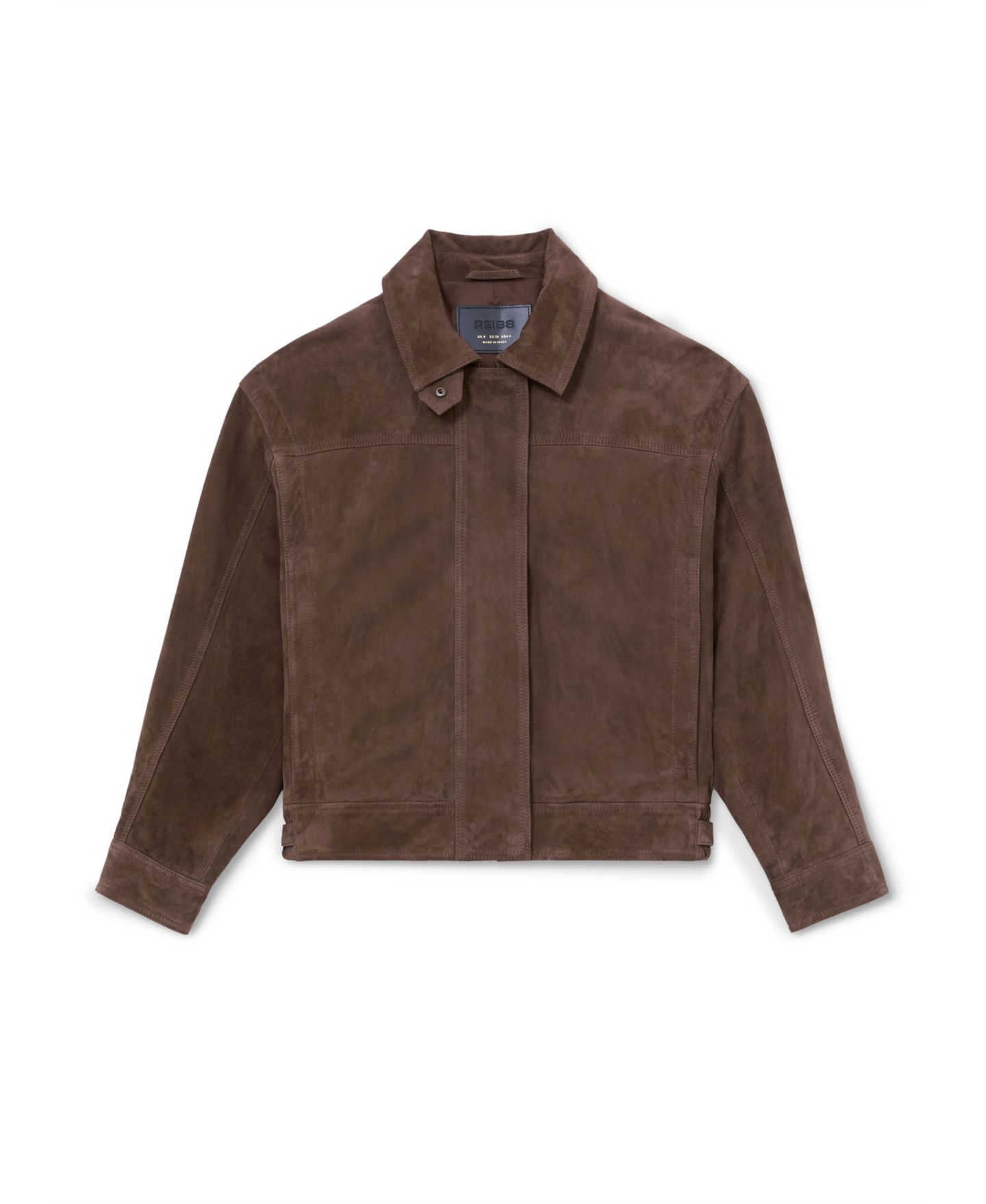 Женская куртка REISS Cooper Suede Oversized-Silhouette Relaxed-Fit, цвет: Коричневый — фото 5