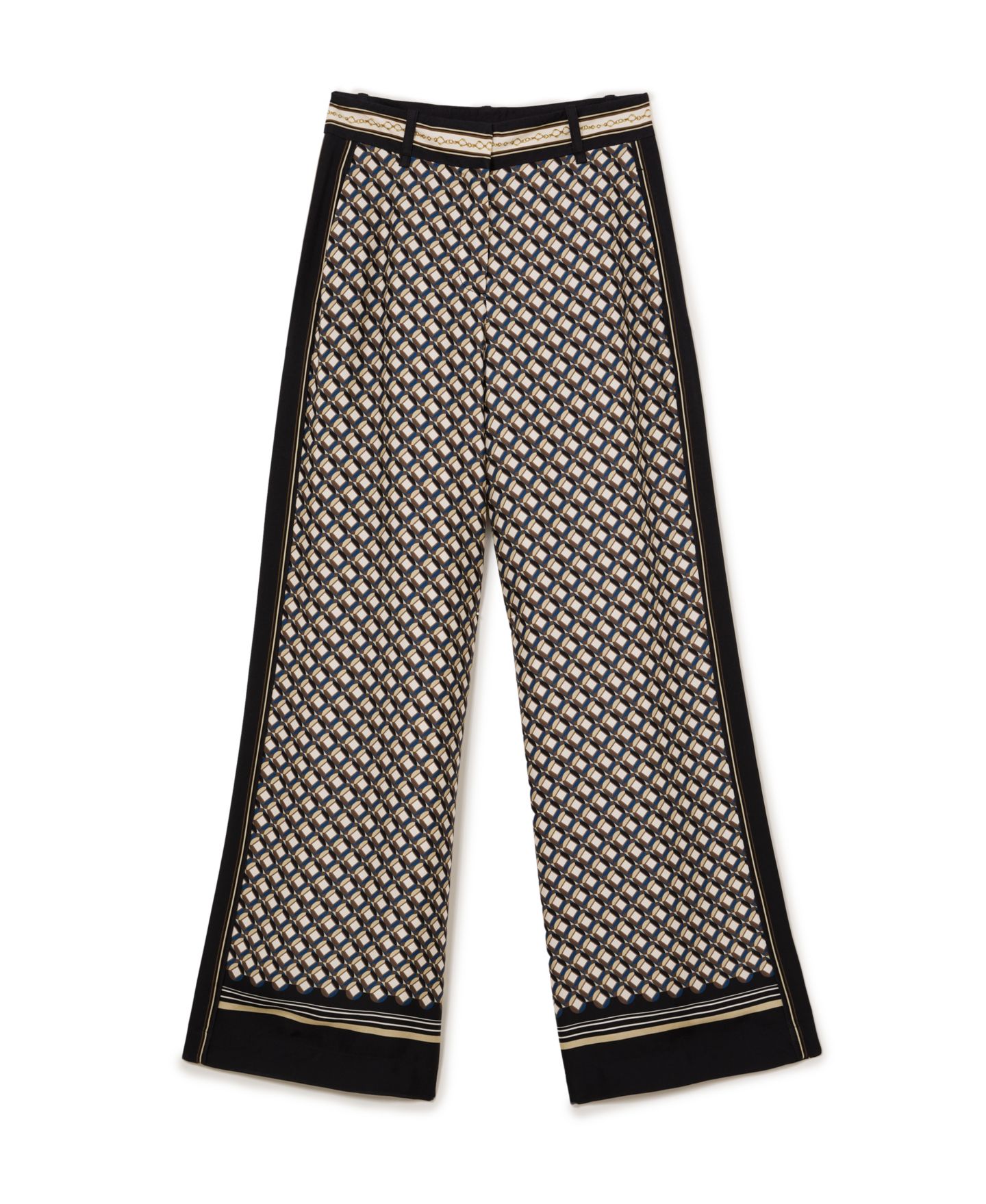 Женские брюки REISS Carmine Scarf-Print Wide-Leg Trousers, цвет: Тёмно-синий / Золотой — фото 5