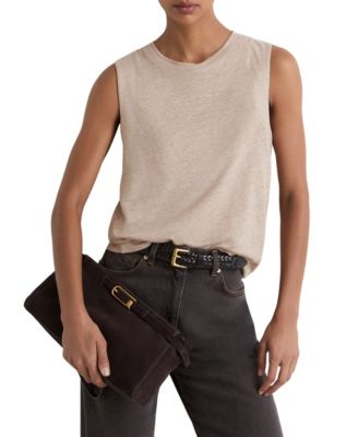 Women's Amy Sleeveless Crewneck Linen Vest