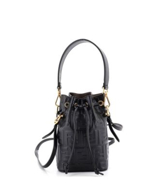 Mini Mon Tresor Bucket Bag Zucca Embossed Leather