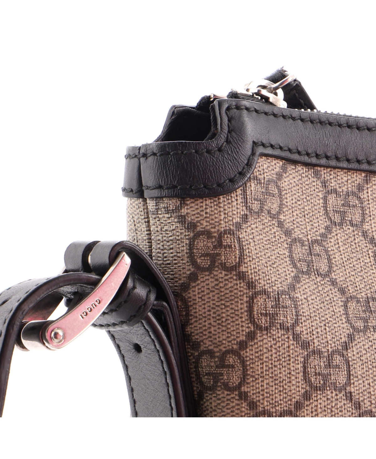 Pre-Owned Gucci Medium Web Messenger Bag Gg Coated Canvas