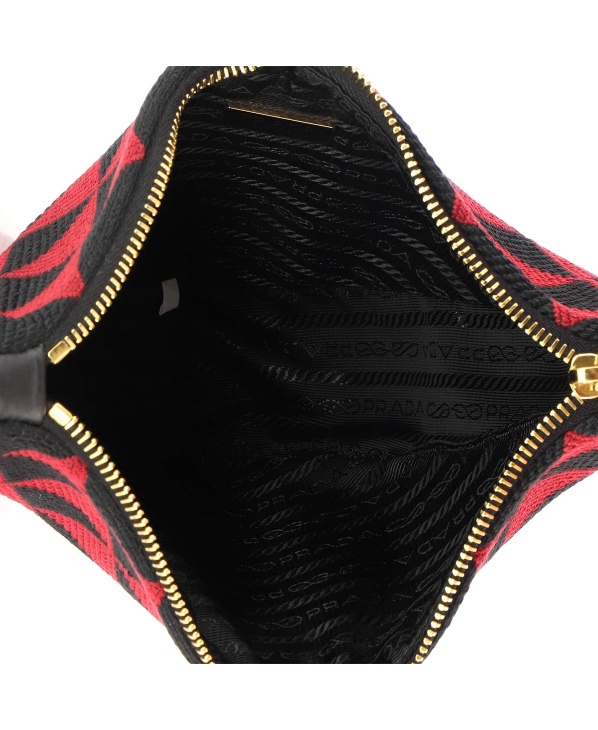 Pre-Owned Prada Mini Symbole Triangle Bag Leather and Jacquard