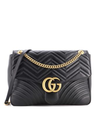 Large GG Marmont Flap Bag Matelasse Leather