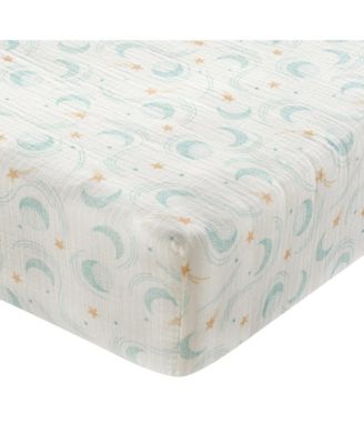 Signature 100% Organic Cotton Muslin Celestial Fitted Crib Sheet