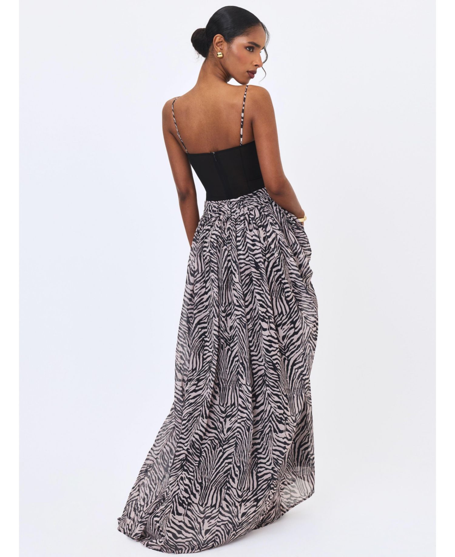 Women's Onora Zebra-Print Chiffon Maxi Dress