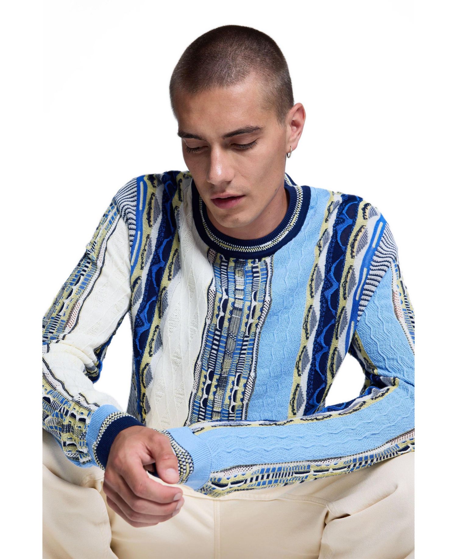 Men's Jacquard Striped Sweater