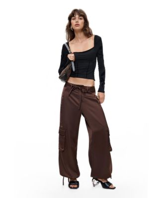 Women's Satin cargo pants