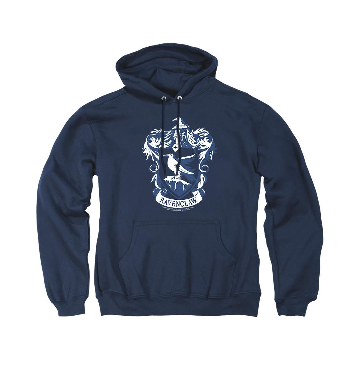 HP8039-AFTH-2 Harry Potter & Ravenclaw Crest-Adult Pull-Over Hoodie, Navy - Medium