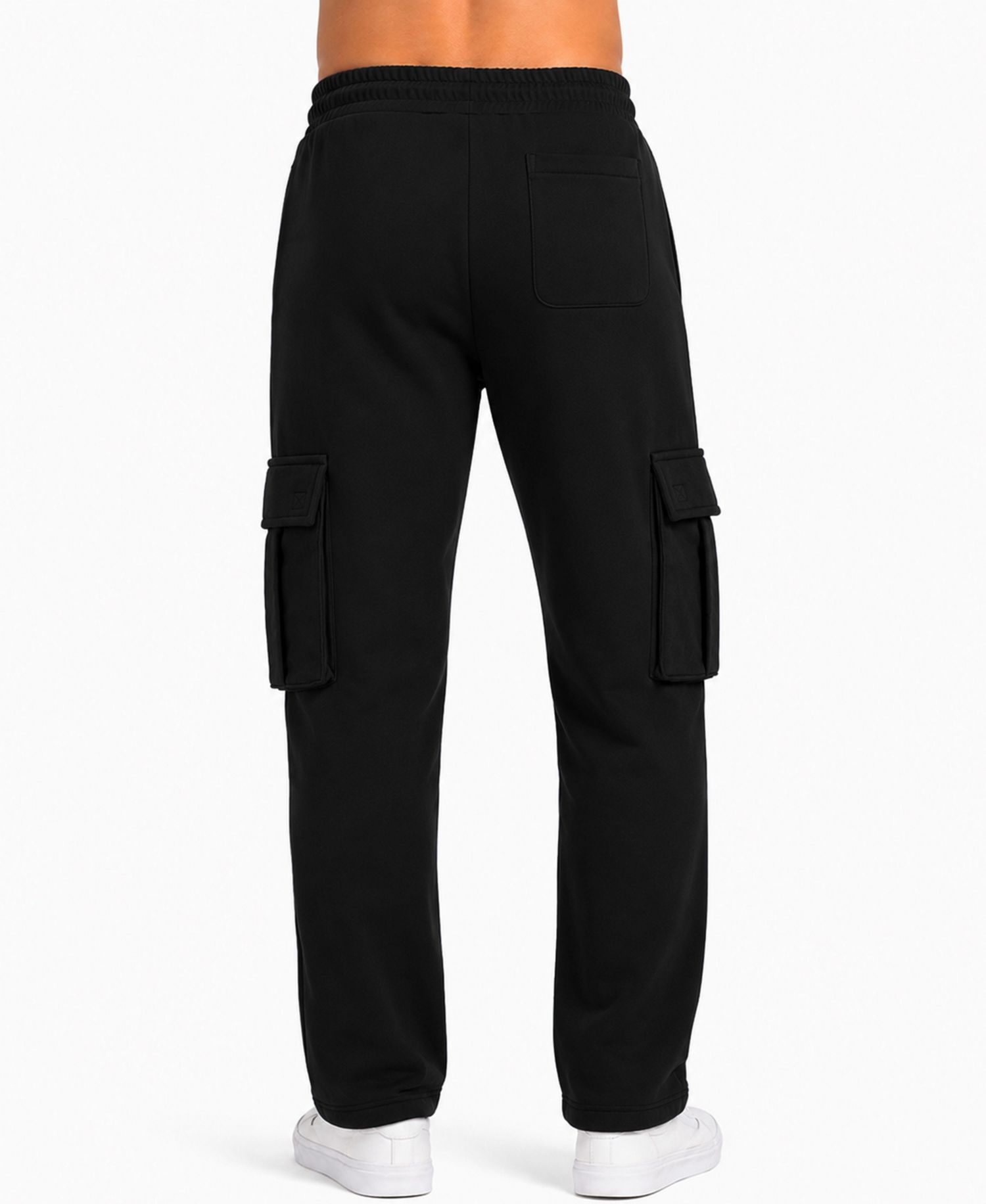 Women's Loose-Fit Cargo Pockets Open-Bottom Fleece Joggers