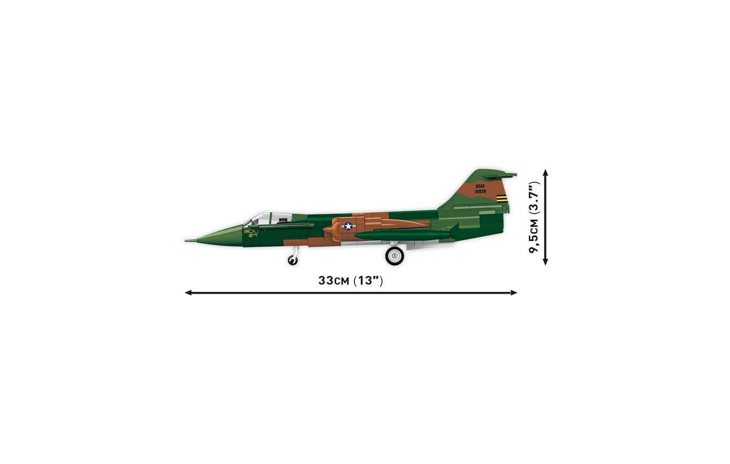 Детский конструктор COBI Historical Collection Vietnam War Lockheed F-104 Starfighter 1:48 Scale 438-Piece Building Set, Ages 8+, цвет: Зелёный — фото 5