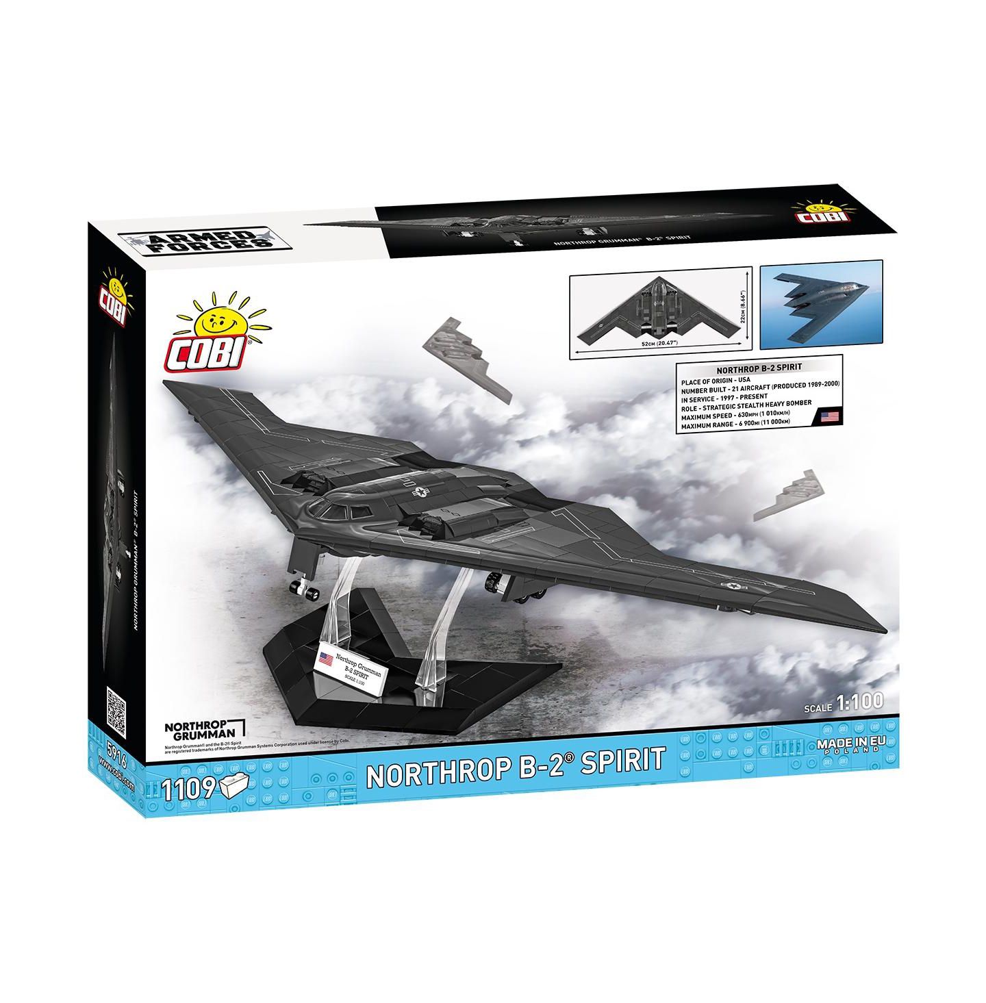 Детский конструктор COBI Armed Forces Northrop Grumman B-2 Spirit 1109-Piece Building Set, Ages 10+ — фото 2