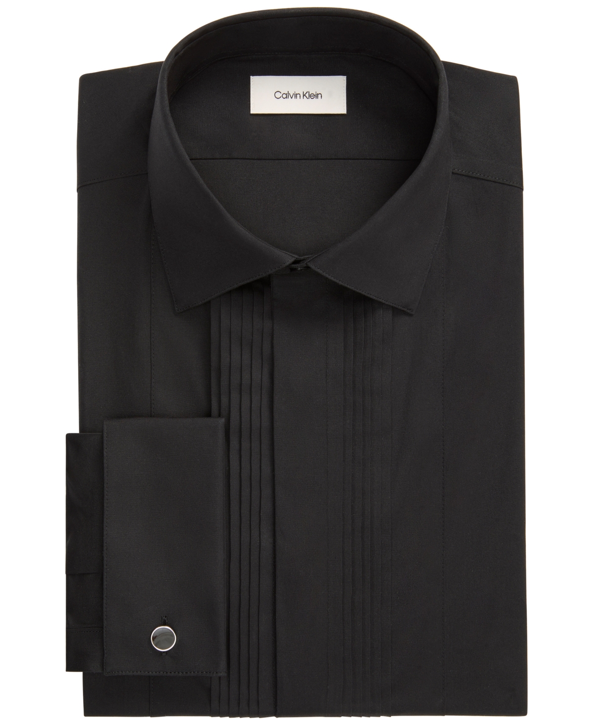 Calvin Klein Men's Tailored Occasion French-Cuff Slim-Fit Pleated-Bib Dress Shirt
