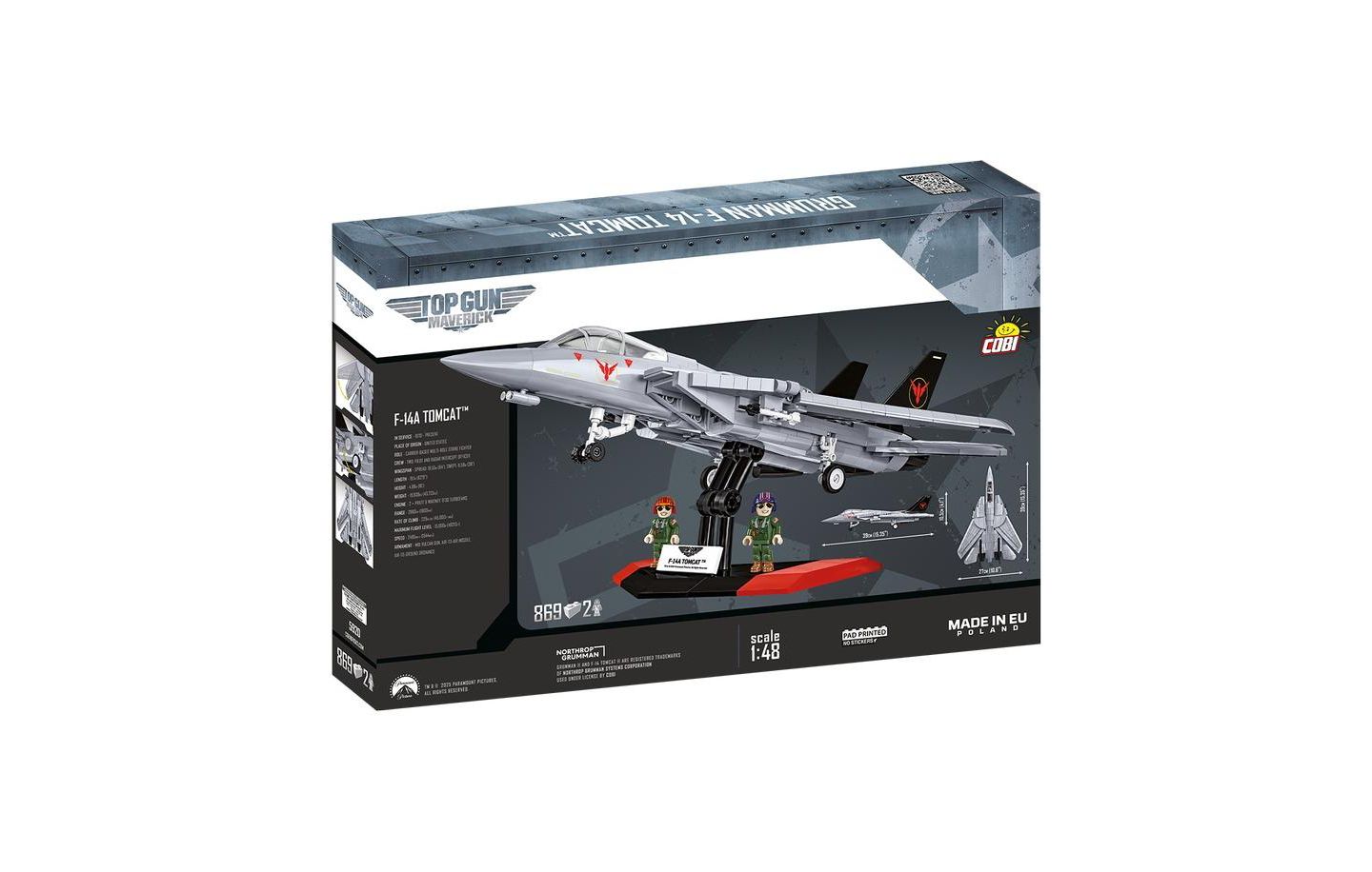 Детский конструктор COBI Top Gun Grumman F-14 Tomcat 1:48 Scale 869-Piece Building Set, Ages 9+ — фото 2