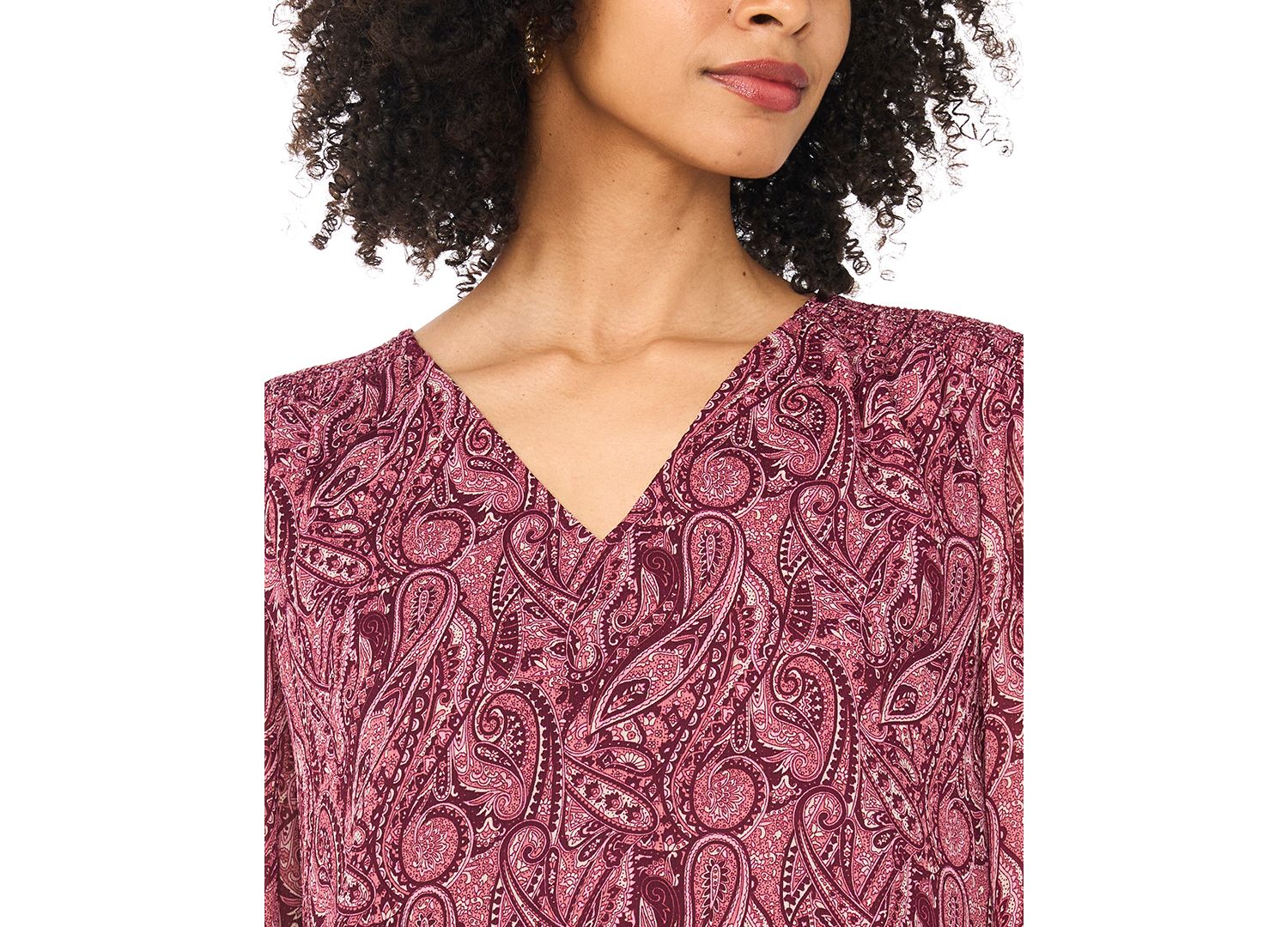 Women's Blouson V-Neck Top