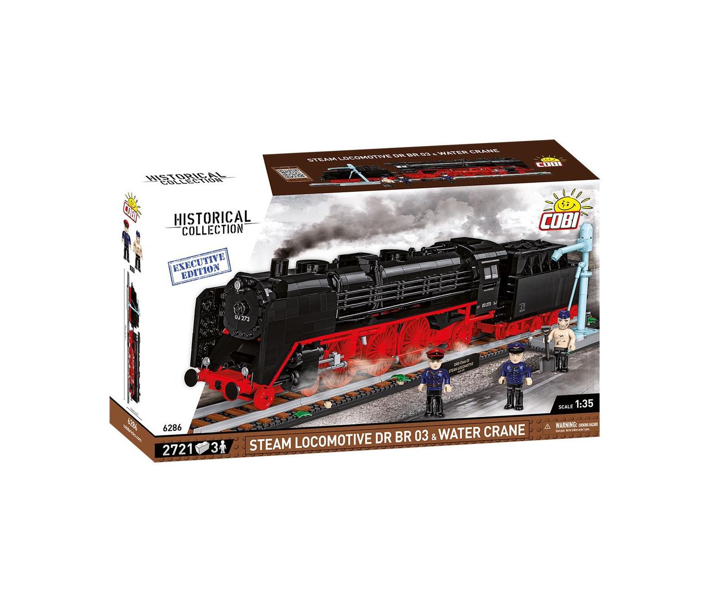 Детский конструктор COBI Historical Collection Steam Locomotive DR BR 03 and Water Crane 2721-Piece Building Set, Ages 10+ — фото 1