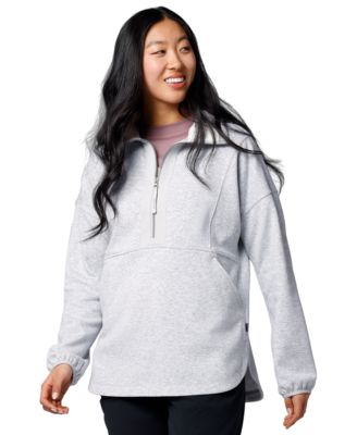 Women's Hideaway Plush Half-Zip Tunic-Length Fleece Hoodie