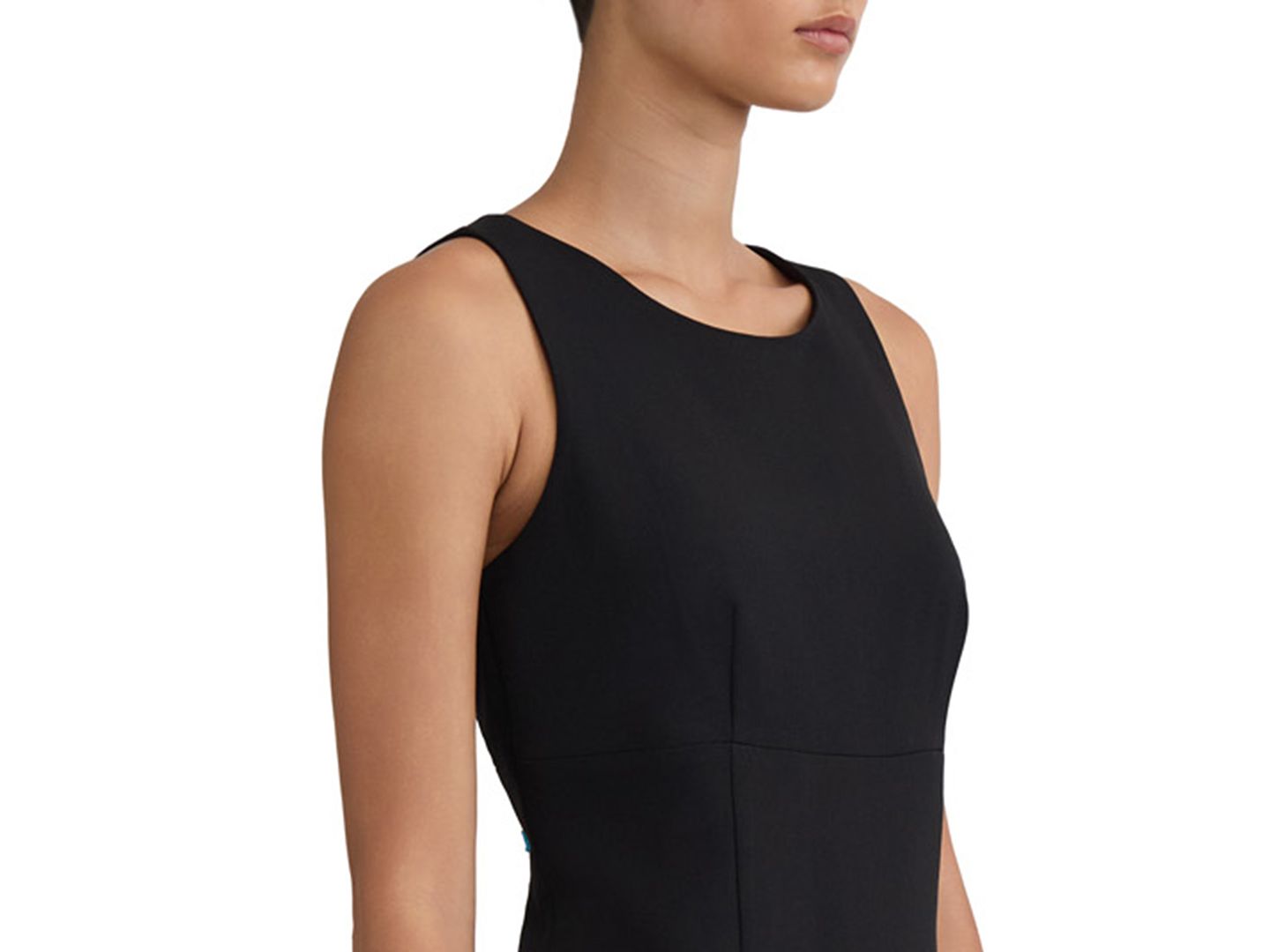 Женские платья Kasper Sheath with Pleat Sleeveless Crewneck, цвет: Чёрный — фото 3