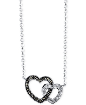 UPC 845105165359 product image for Unwritten Silver-Plated Marcasite and Crystal Interlocked Hearts Pendant Necklac | upcitemdb.com