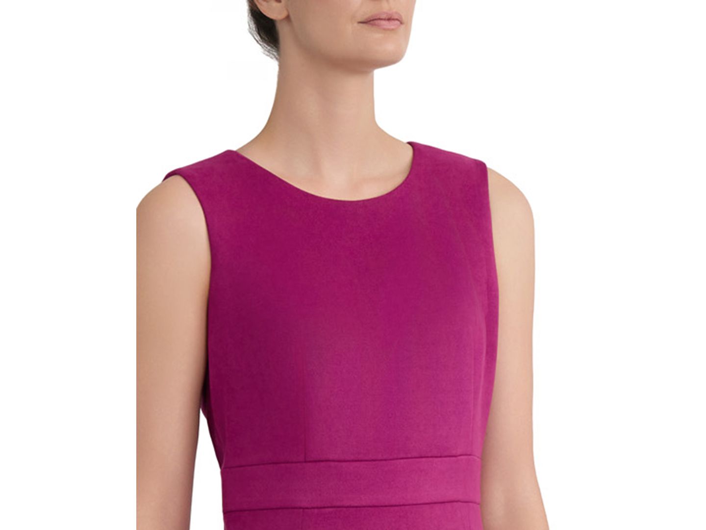 Женское платье Kasper Crewneck Faux Suede Sleeveless Sheath, цвет: Cerise — фото 7
