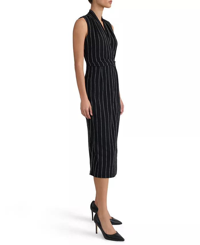 Women's Wrap-Front Sleeveless Midi Dress - thumbnail 7