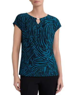Women's Printed Diamond-Neck Blouse 
