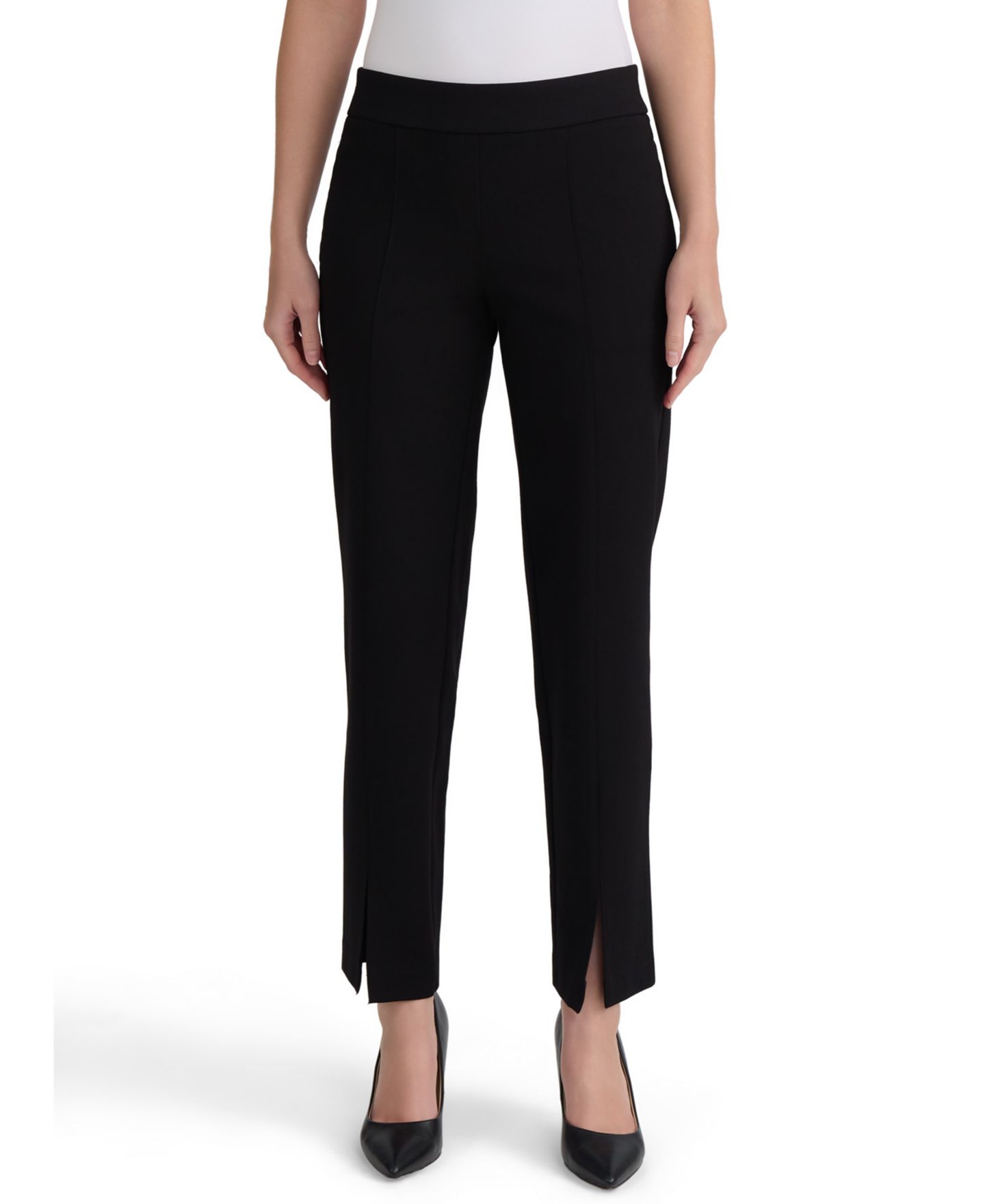 Женские брюки Kasper Audrey Pull-On Straight-Leg Ankle Compression, цвет: Чёрный — фото 4