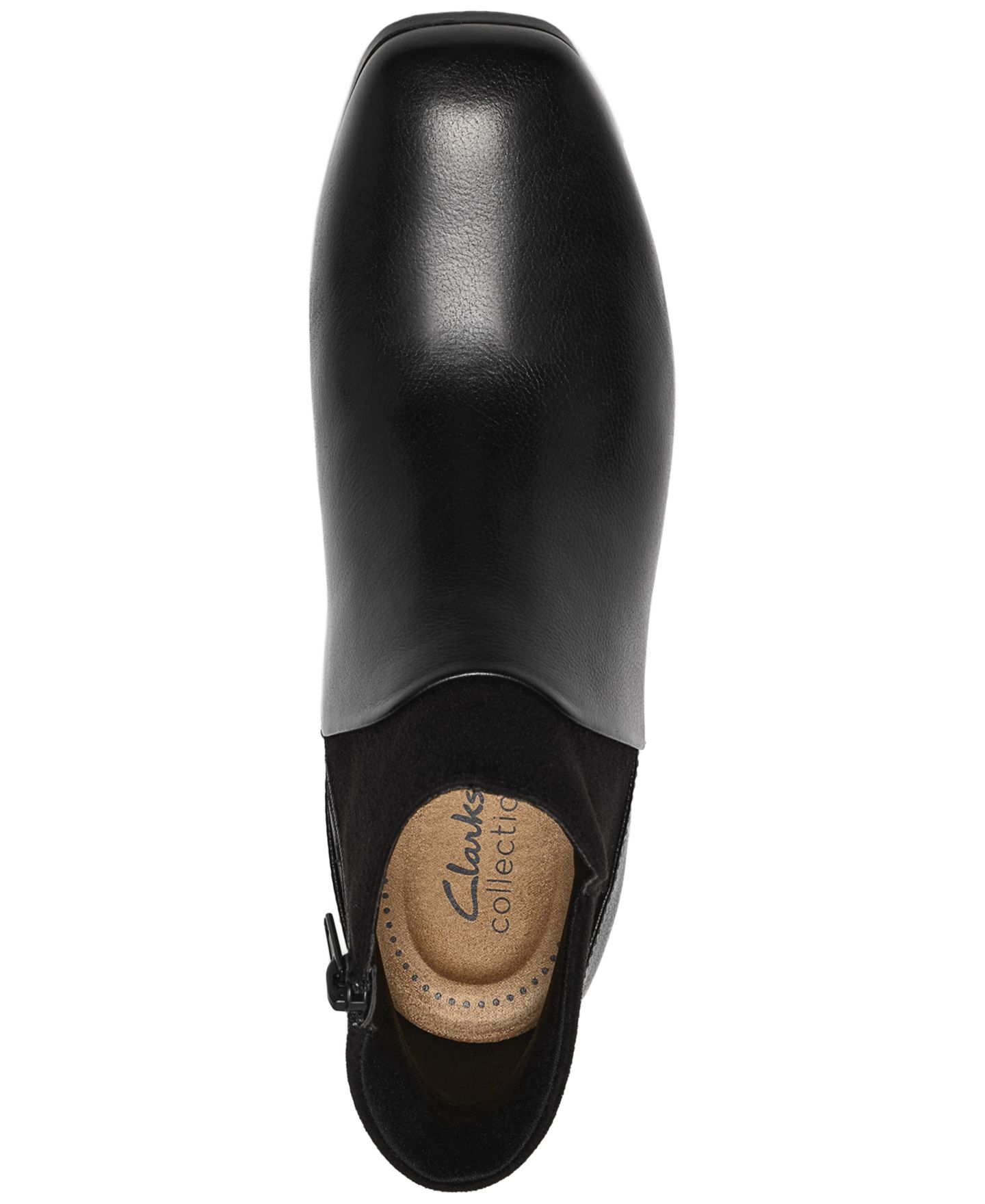 Женские ботинки Clarks Marriann Ella Block Heel Booties, цвет: Чёрный комбинированный кожаный — фото 4