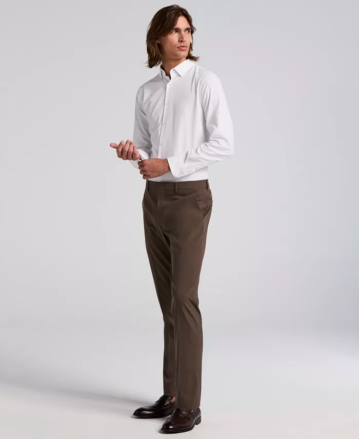 Men's Slim-Fit Stretch Solid Button-Down Twill Shirt - thumbnail 2