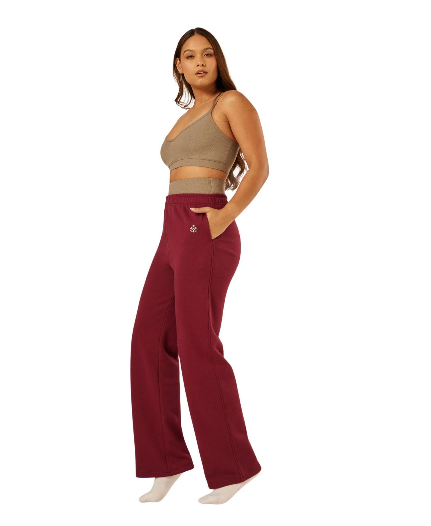 Женские брюки Be Athletica Varsity Athletica Pull-On Wide Leg, цвет: Гранатовый — фото 3
