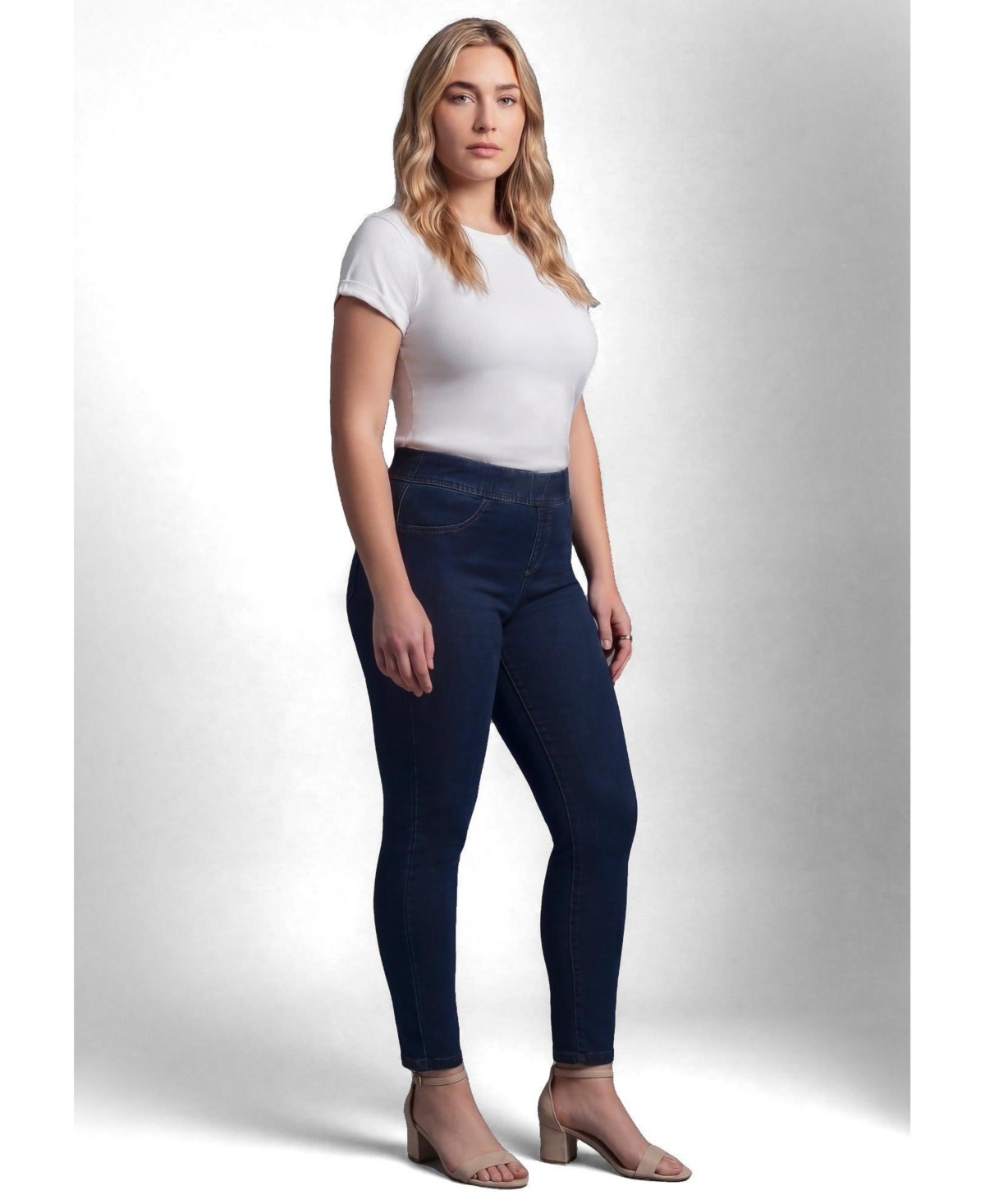 Avenue Plus Gabrielle Pull-On Mid-Rise Skinny Leg Denim Leggings