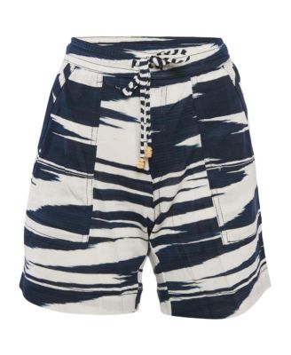 Women's Striped Knit Mid-Rise Drawstring Shorts, 7" Inseam