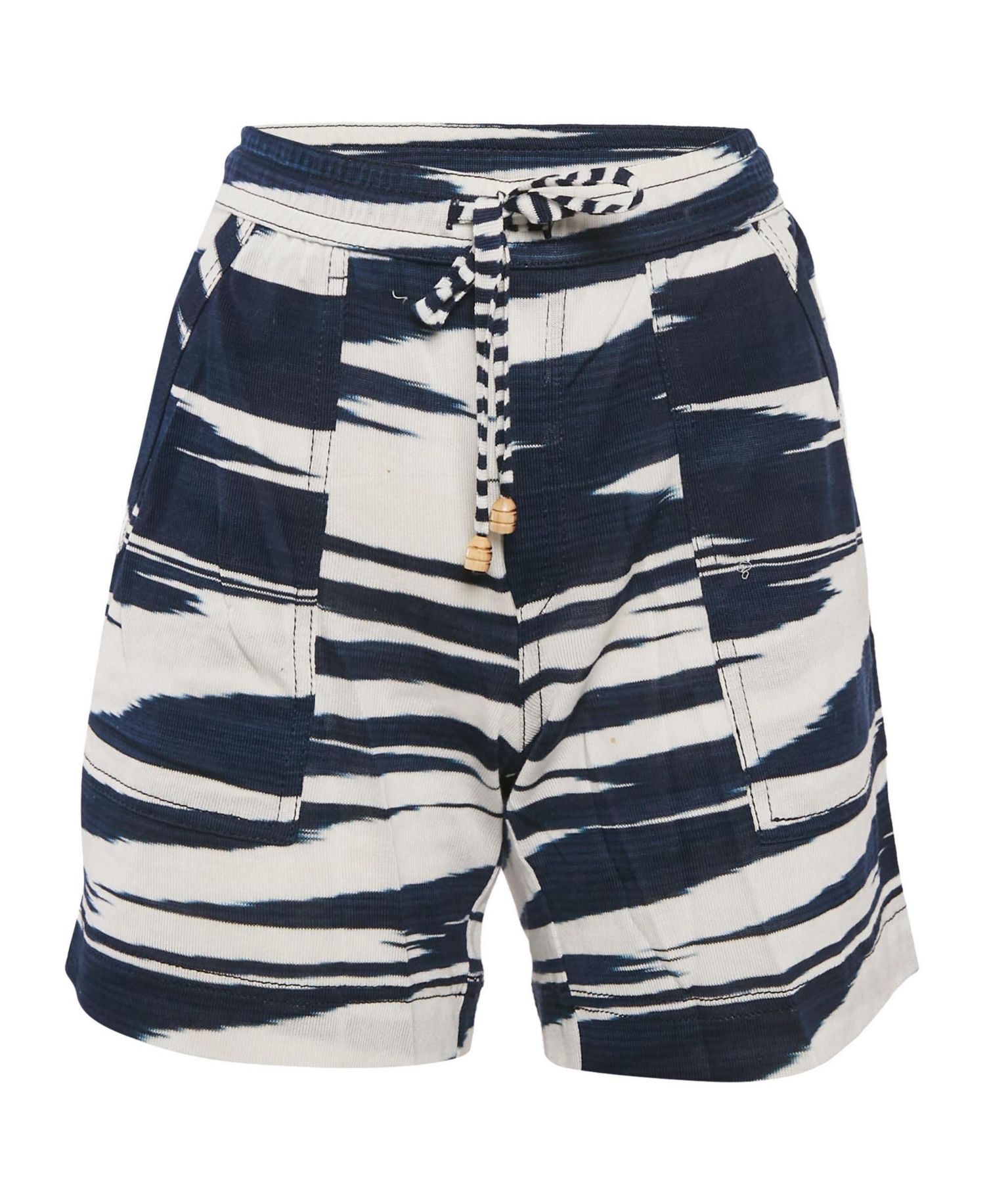 Women's Striped Knit Mid-Rise Drawstring Shorts, 7" Inseam