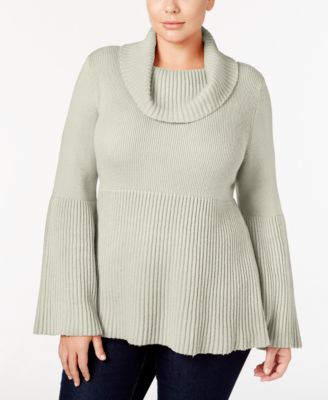 Style & Co - Plus Size Cowl-Neck Bell-Sleeve Babydoll Sweater