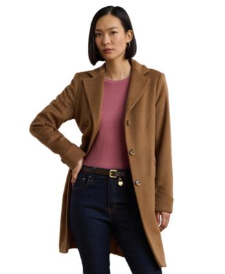 Petite Notched-Collar Walker Coat