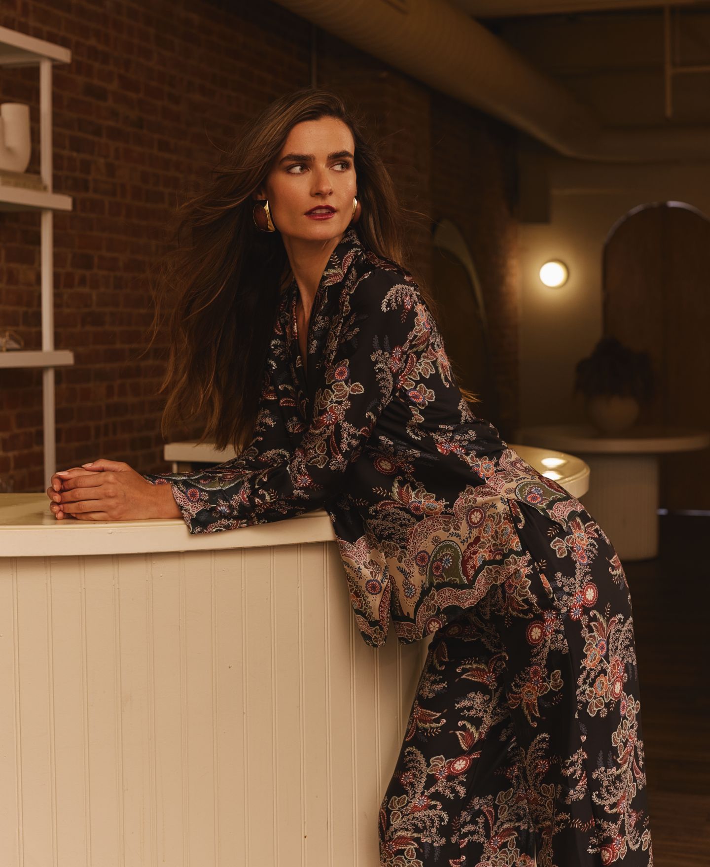 Женская блузка T Tahari Long-Sleeve Split-Collar Paisley-Print, цвет: С принтом — фото 5