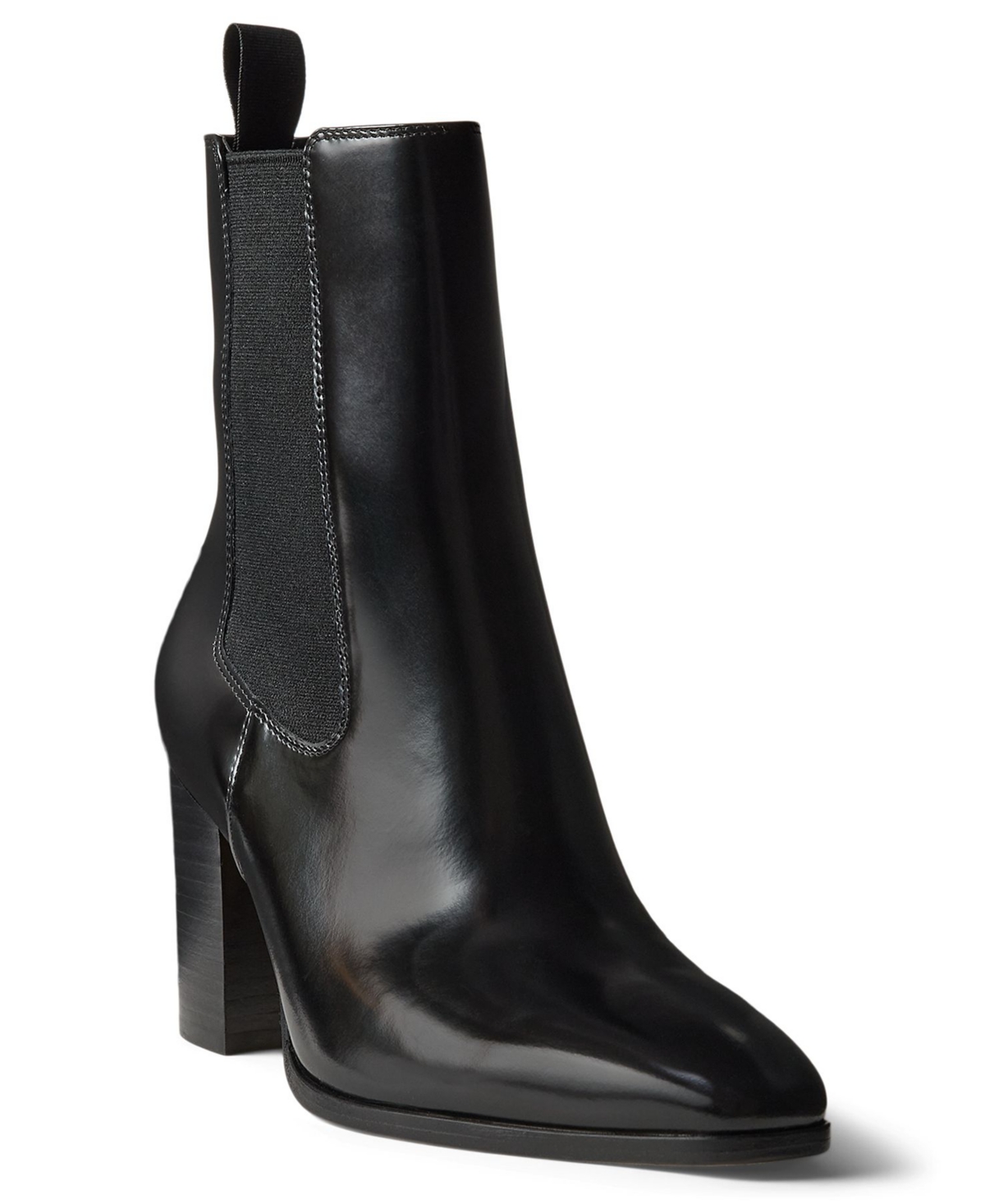 Lauren Ralph Lauren Women's Raelynn Pull-On Booties - Black Smooth Leather