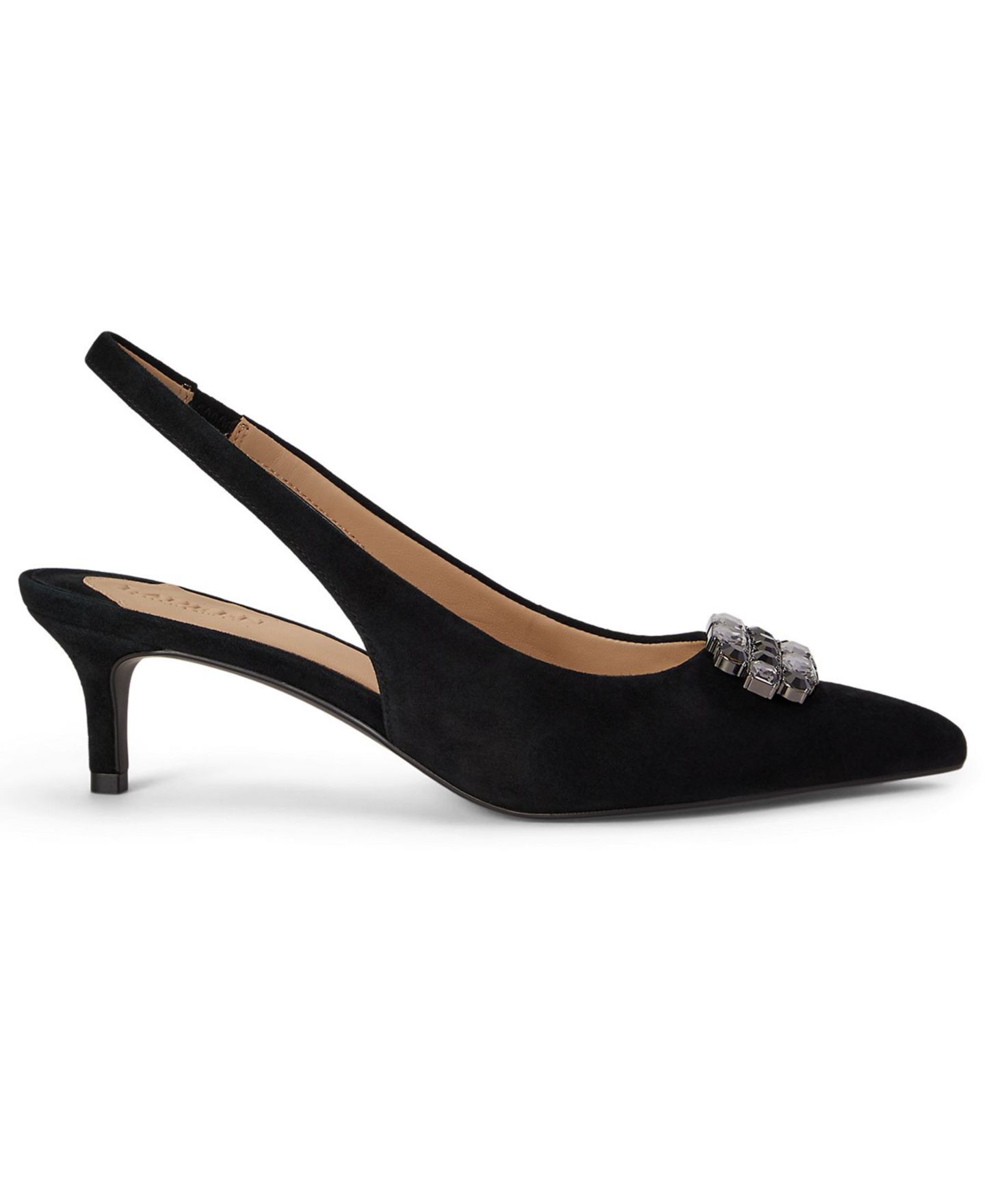 Женские туфли Lauren Ralph Lauren Lolah Jeweled Slingback, цвет: Чёрный замшевый — фото 2